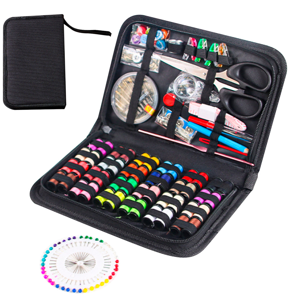 Charcrocsm Sewing Kit, Sewing Supplies with Thread, Needles, Scissors, Thimble & Clips, Emergency Repair and Travel Kits (172 PCS)