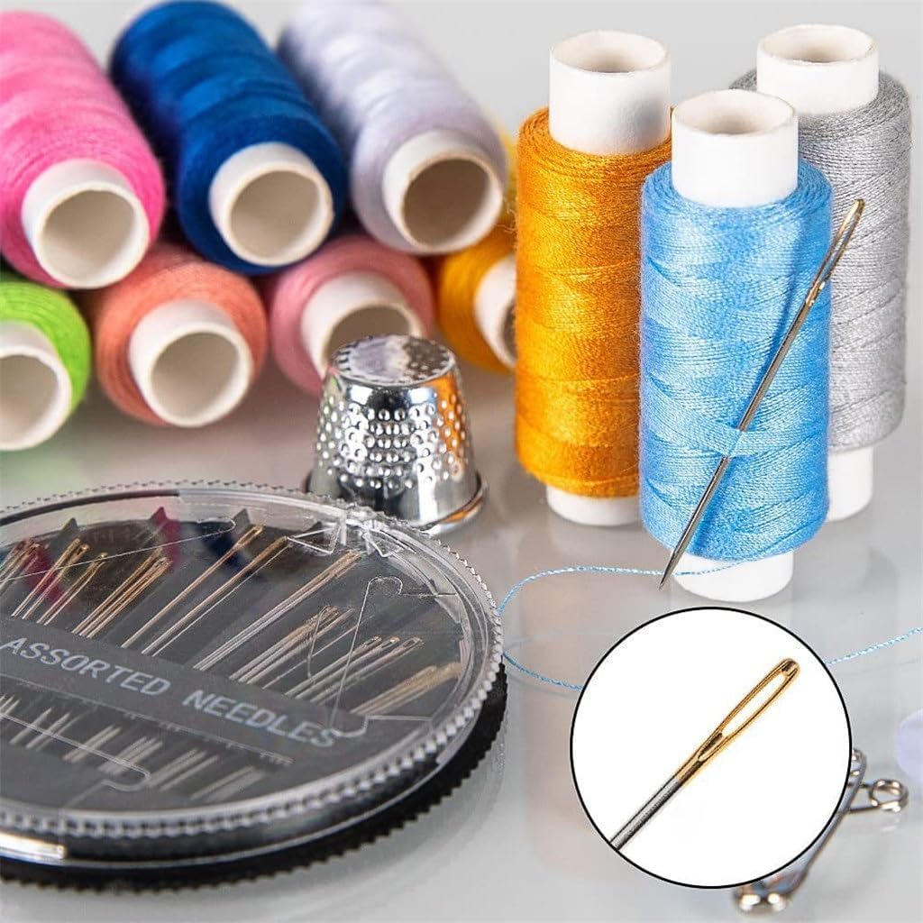 Charcrocsm Sewing Kit, Sewing Supplies with Thread, Needles, Scissors, Thimble & Clips, Emergency Repair and Travel Kits (172 PCS)