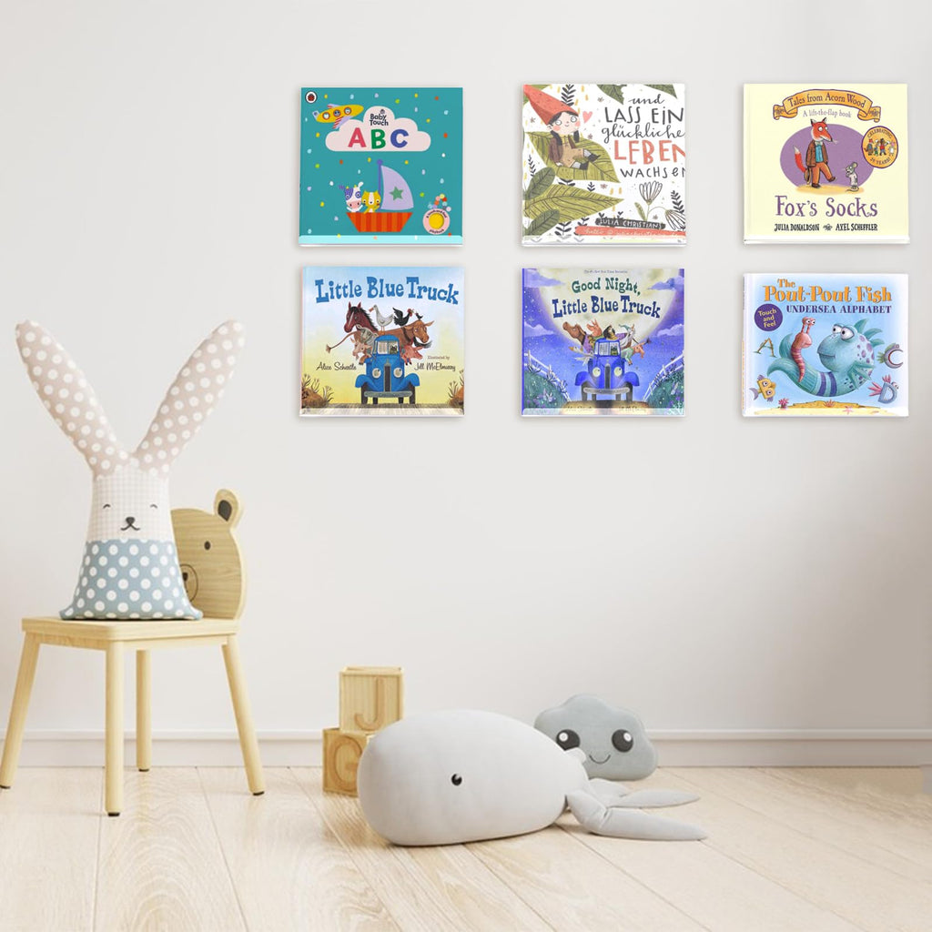 6 Pack Clear Vinyl Record Shelf Wall Mount,12" Acrylic Floating Shelves for LP Storage & Display, Kids Books Picture Ledge, Nursery Book Shelf, Magazine Rack for Home Decor